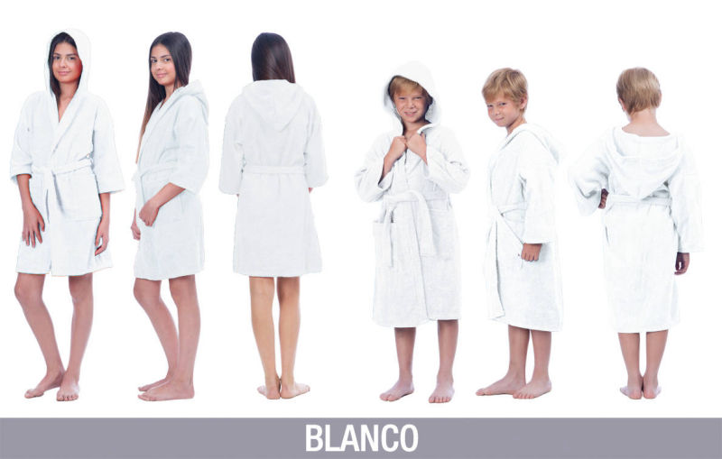 Bata Seclar Niños con capucha Blanco